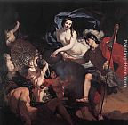 Aeneas Canvas Paintings - Venus Presenting Weapons to Aeneas
